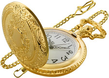 Shield Men's Pocket Watch, Arabic Numeral Digital Scale Men's Quartz Pocket Watc