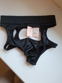AGENT PROVOCATEUR VINTAGE RARE BLACK SHANDY OPEN BRIEF SIZE AP3 MEDIUM UK10 BNWT