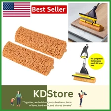 Durable Honeycomb Sponge Mop Refill Heads - 2 Pack for Versatile Floor Cleaning