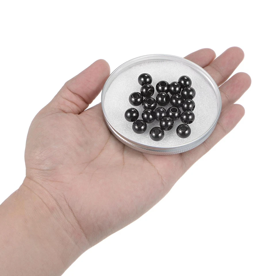 Cuentas de 10 mm de acero inoxidable de 4 mm de diámetro de agujero para manualidades hágalo usted mismo negras Foto 4 de 4