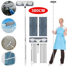 3.8M Telescopic Window Cleaner Extendable Long Reach Pole Glass Cleaner Squeegee