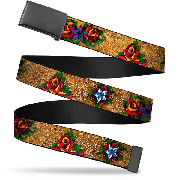 `Blank Black 1.5`` Bo Buckle - Tattoo Johnny-Stars Webbing` (Us Import) ACC NEU-image