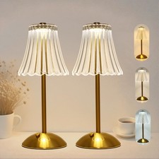 Crystal Table Lamp, 5000mAh Rechargeable Lamp with Touch Control, 3 Color Tem...