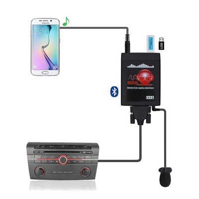 Bluetooth Car Kit, Car Stereo USB AUX 3.5mm Wireless Hands-Free Bluetooth Ada...