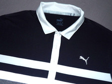PUMA Golf Dry Cell Short Sleeved Stretch Striped Performance Polo Shirt Men's XL