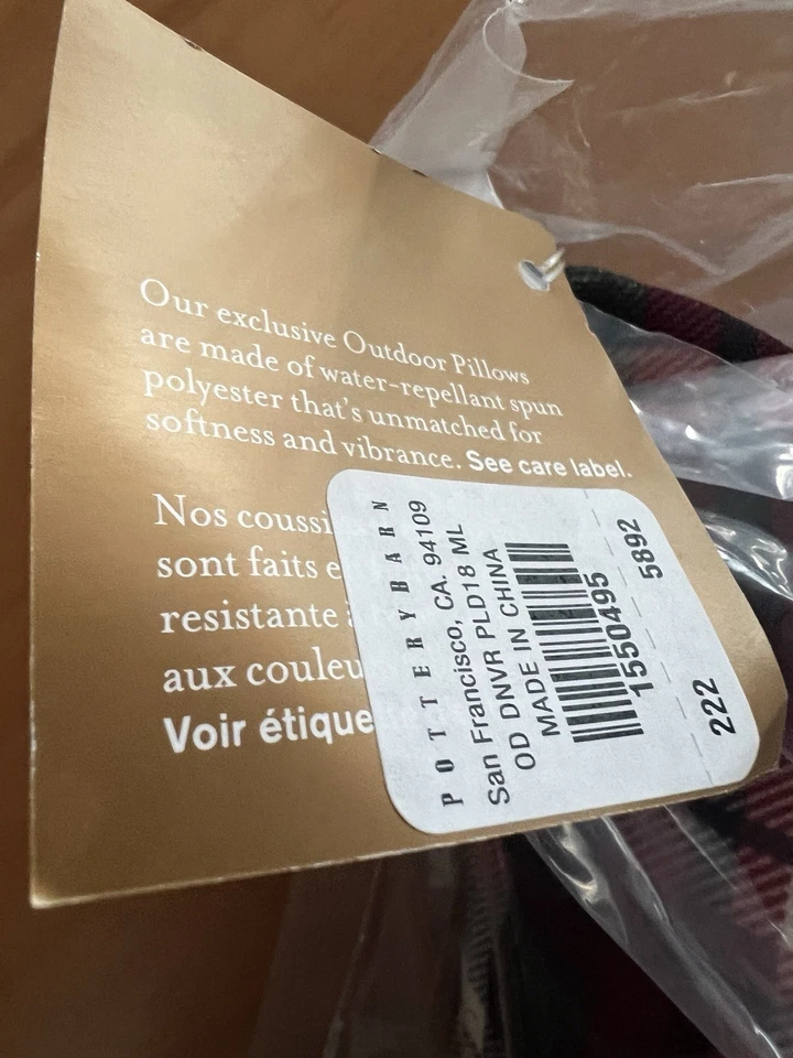 Almohadas Pottery Barn Denver a Cuadros Rojo Azul Verde 18 X 18 Cojín NUEVO Foto 4 de 4