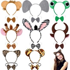 16 Pcs Animals Cosplay Costume Including Animals Headband and Bowtie, Jungle ...