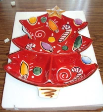 Navidad Tree Holiday Chip and Dip Platter – Brand New