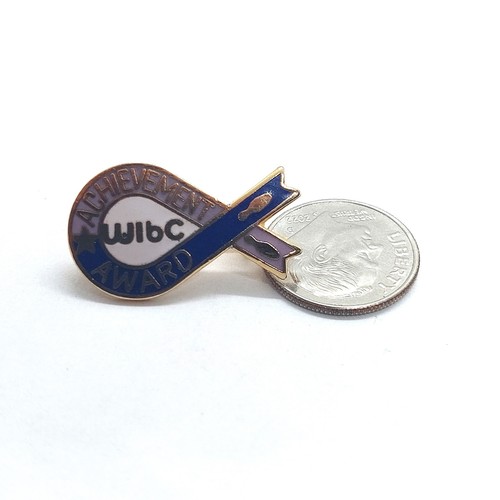 Wibc Achievement Award Bowling Pin Ribbon Lapel Enamel Collectible - Picture 2 of 3