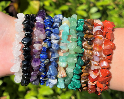 Gemstone Chip Bracelets - BUY 2 GET 1 FREE! (Natural Crystal Chip Bracelets)
