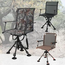 Silent Hunting Chair 360° Swivel Foldable Adjustable Height For Fishing Camping