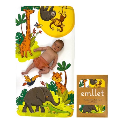 Emllet Fitted Crib Sheet, Cute Baby Crib Sheets For Boys Girls Toddlers 