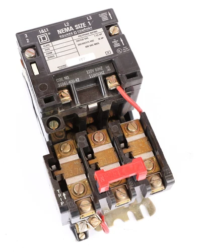 Square D 8536-SCO3S NEMA Size 1 Contactor, 600VAC, 10HP, 3-Pole, 120VAC Coil