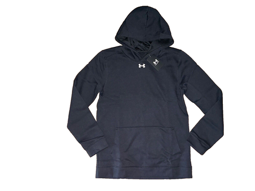 UNDER ARMOUR Black HUSTLE Fleece Back HOODED Hoodie SWEATSHIRT Boys Size XL NEW - Picture 2 of 4