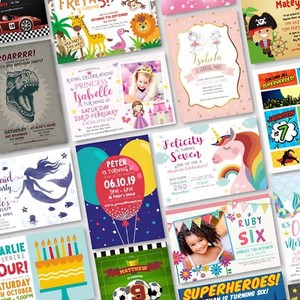 10 x personalised birthday invitations party invites childrens kids