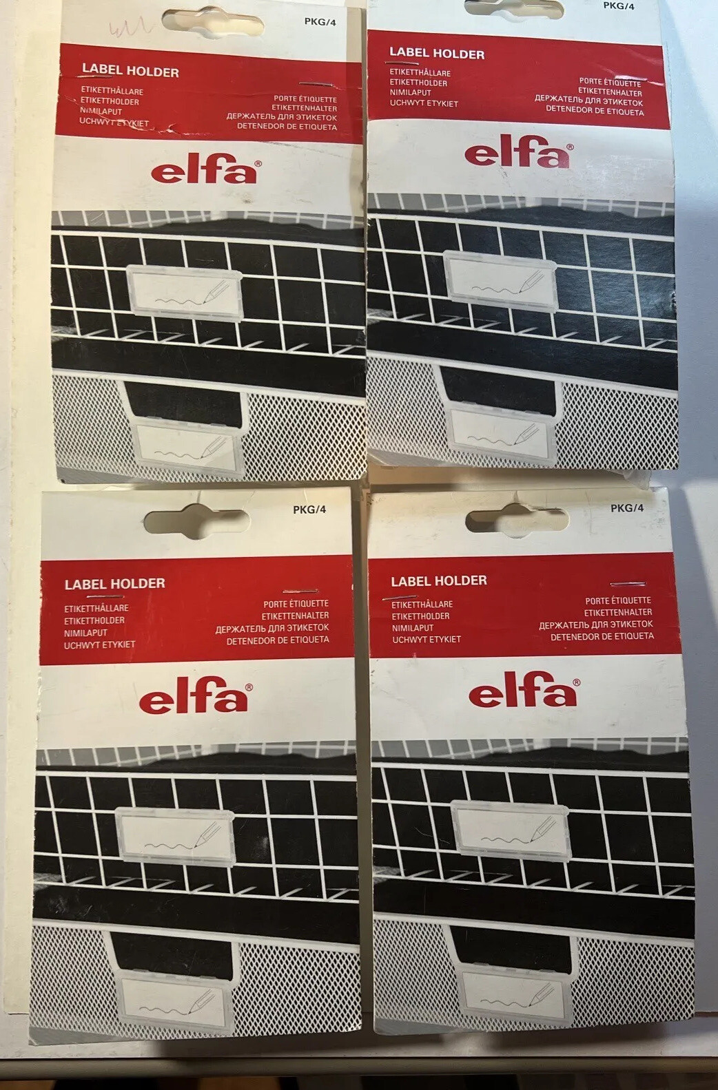 Elfa 20 Transparent Label Holders No. 223030 5 unopened NOS