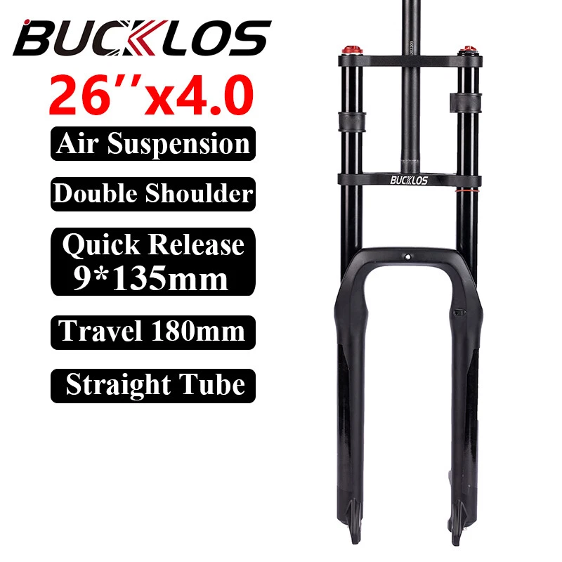 26" Electric/MTB/XC Air Suspension Fork 180mm Travel QR 41mm Offset 4.0 Fat Tire - Image 2 of 4