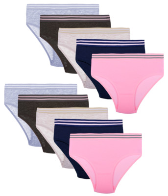10 Mädchen Slips Unterhosen Unterwäsche Panty Kinder Baumwolle Hipster Streifen 