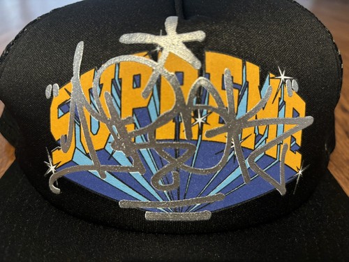 NWT Supreme Irak Arc Mesh Back 5 Panel Trucker Hat earsnot kunle martins graff - Picture 6 of 11