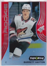 19/20 SYNERGY..BARRETT HAYTON..RED..ROOKIE..CARD # 86..COYOTES..COMBINED SHIP