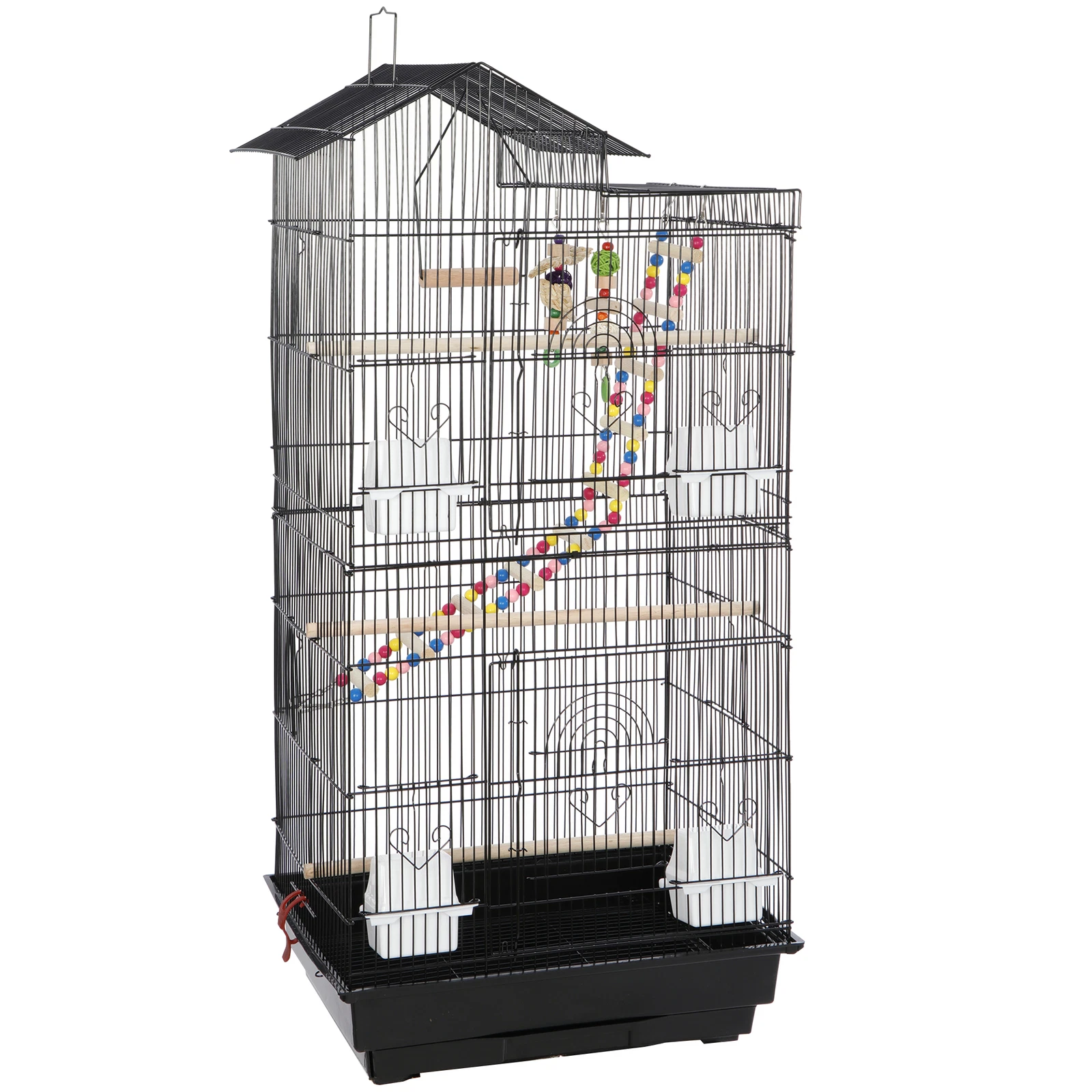 39-inch Roof Top Large Flight Parrot Bird Cage for Small Quaker Parrot Cockatiel