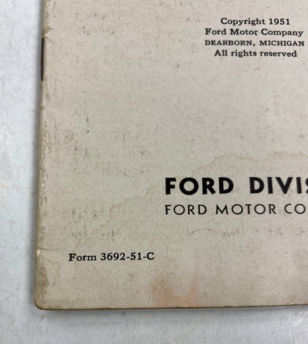 1951 Ford Passenger Car Owner s Manual - Form 3692-51-C - Picture 3 of 10