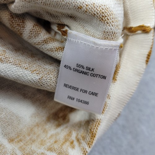 Garnet Hill Womens Sweater Size Medium Silk Organic Cotton Boat Neck Floral - Picture 7 of 10