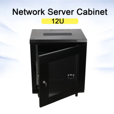 12U Wall Mount Network Server Rack Cabinet Enclosure 25.5'' Deep Door Lock