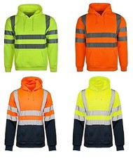 HI VIS VIZ HOHE SICHTBARKEIT KAPUZENPULLOVER FLEECE HOODIE SWEATSHIRT JACKE S - 5XL