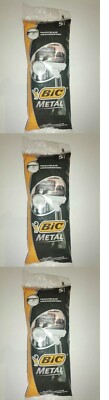 3pack x 5=15 BIC METAL DISPOSABLE MEN SHAVING RAZOR