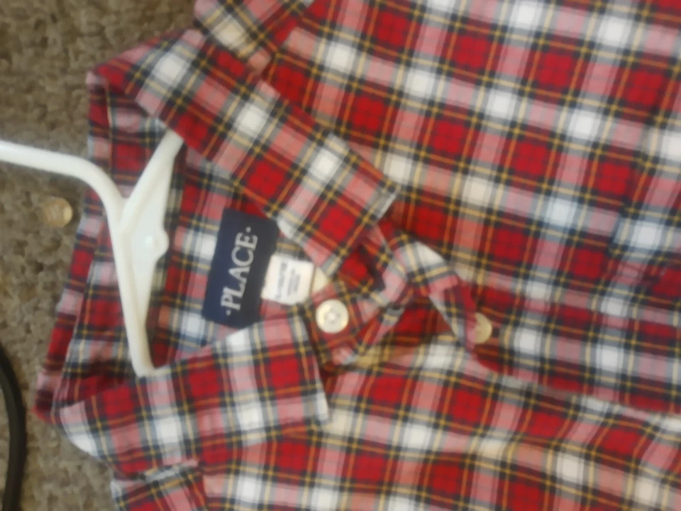 Хороший лот из 2 мальчиков длинным рукавом рубашки Рождество синий платье красный снеговик M 10-12 - Изображение 4 из 4