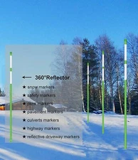 50PCS Fiberglass Snow Marker 5/16*48" Driveway Pole for Easy Visibility at Night