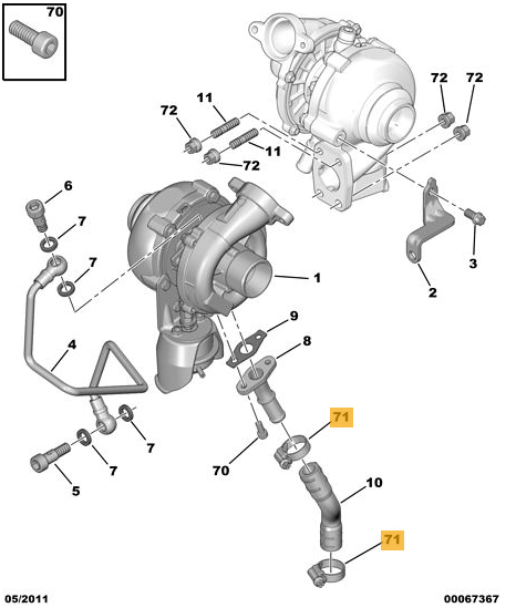 Kit De Tuberías De Lubricación Para Turbo De Peugeot 1007, 3008, 5008 1.6 HDi 109/110cv - Referencia 037968