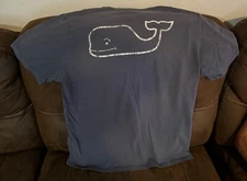 Vineyard Vines Double Sided Whale Logo Graphic T-Shirt pocket Men's L Gray