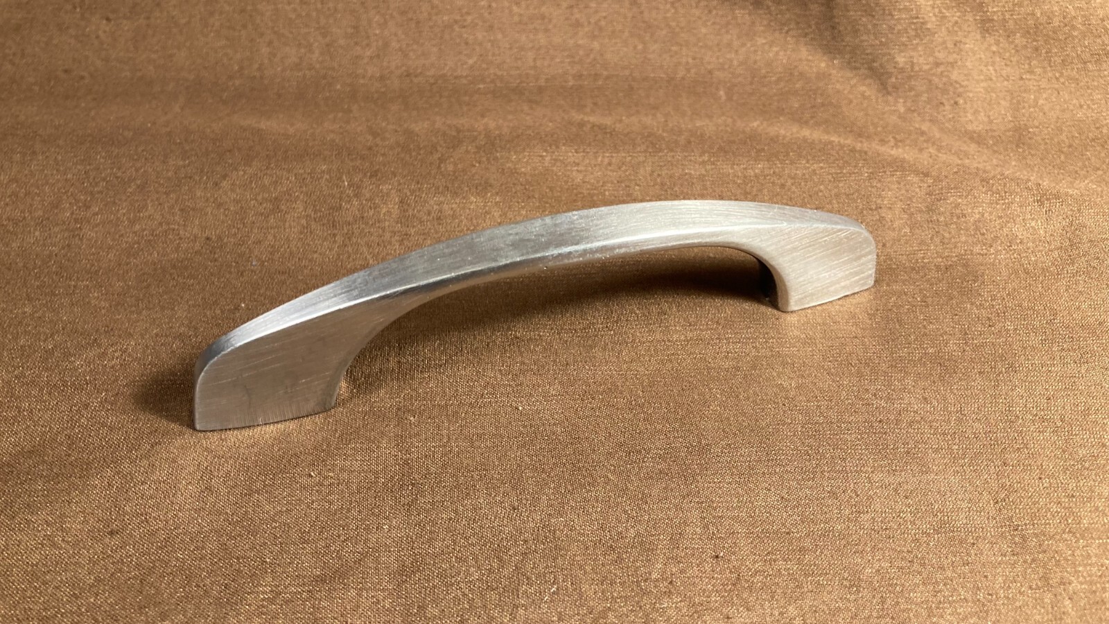 Vintage 50s 60s Modern Brushed Chrome Drawer Desk File Cabinet Door Pulls Handle-image