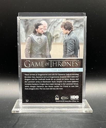 2018 Rittenhouse Game of Thrones Season 7 FOIL #12 The Spoils of War Jon Snow - Picture 2 of 2