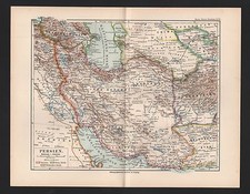 Map map 1892: Persia. Turkish-Russian Empire Scale: 1:9,000 000 