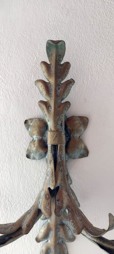 APPLIQUE CANDELABRO IN OTTONE - 1° meta XX sec - Foto 7 di 11