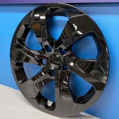WOLFSTORM 17" Hubcaps Set Of 4 For Toyota RAV4 2019-2025 - Snap-On Wheel Covers, Black Lacquer Finish