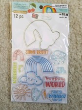 Recollections Cheeky Modern Pop Clear Stamps  Die Set - Rainbow 2