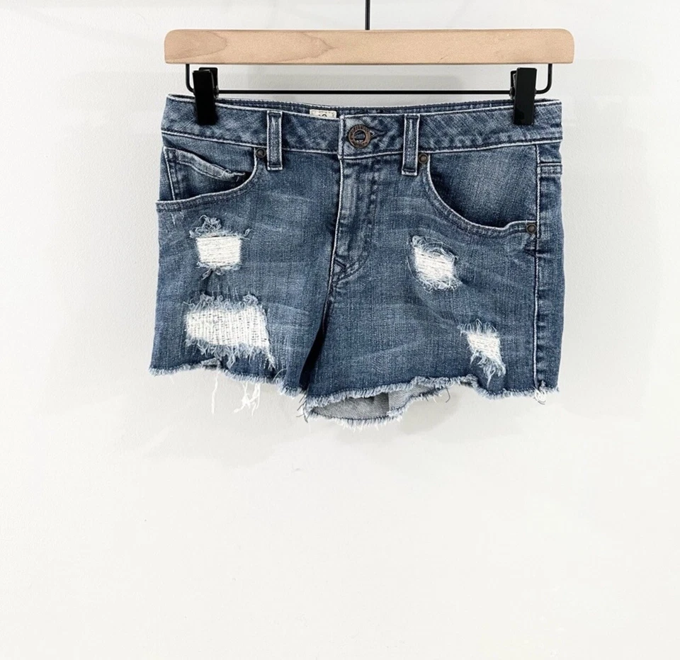 Volcom Stix High Rise Denim Shorts Size 0 - Image 2 of 4