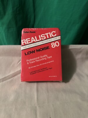 Radio Shack REALISTIC Low Noise 80 Min 8 Track Recording Tape Factory Sealed New