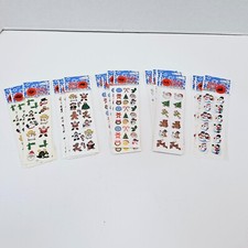 Vintage Holiday Christmas Stickers Lot of 19 w/ 5 Designs Sets Made in Taiwan