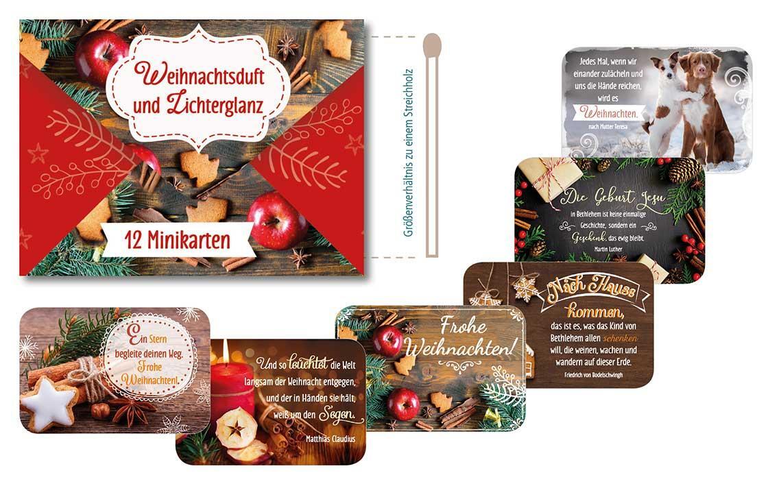 Weihnachtduft Und Lichterglanz. 12 Minikarten