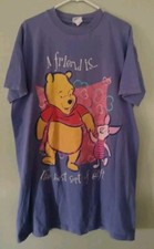 Vintage long Pajama t-shirt Winnie the Pooh Purple Used As-Is
