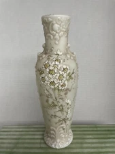 Antique WaveCrest Opal Ware Vase Hand Painted by the CF Monroe Co. 