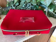 CHRISTMAS 2020 RED VELVET LOOK ESTEE LAUDER MAKEUP TRAVEL CASE DOUBLE ZIP CLOSE