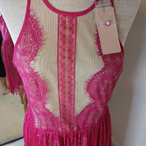 Size 12/Large Three Floor Rose Petal Pink Formal Cocktail Dress NWT Prom Sexy - Picture 8 of 13