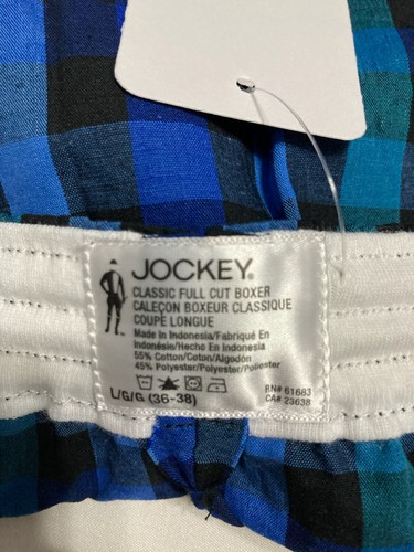 Jockey Classic Full Boxer Plaid Blue L - Picture 3 of 3