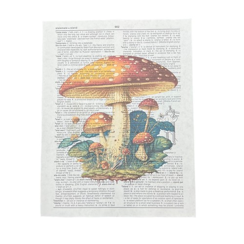Stampe arte pagina dizionario a tema funghi, set 5 stile cottagecore pagina libro vintage - Foto 3 di 6